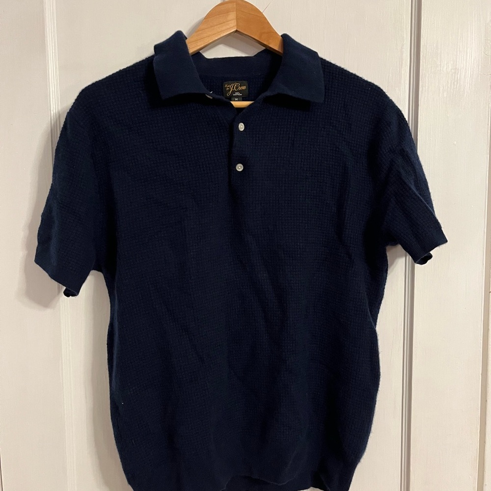 J. Crew Men’s Navy Cashmere Sweater Polo Shirt